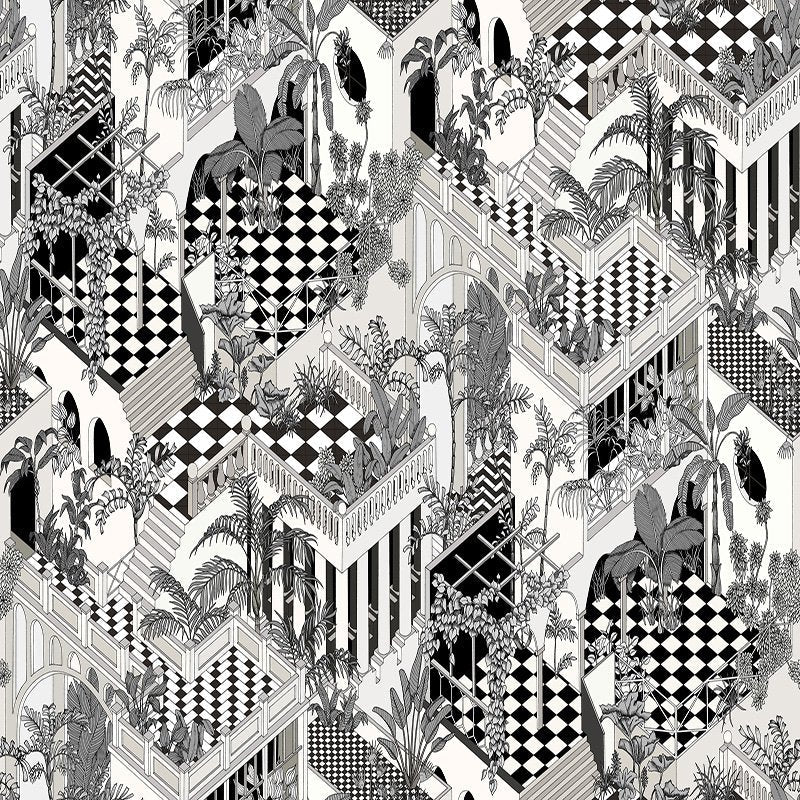 Cole & Son Miami Black/White Wallpaper Sample 112/6024.CS.0