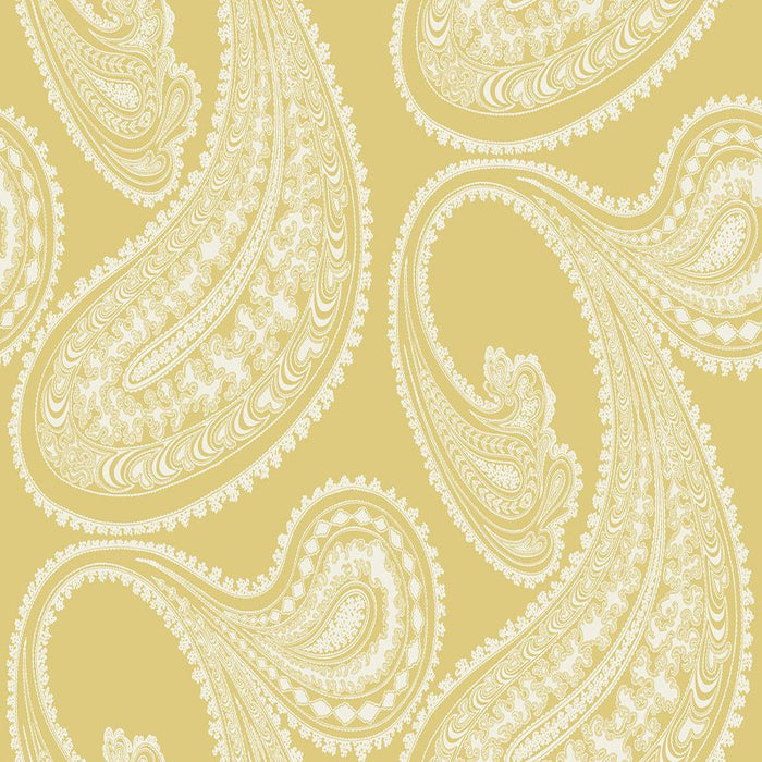 Cole & Son Rajapur Flock Yellow/White Wallpaper Sample 112/9031.CS.0