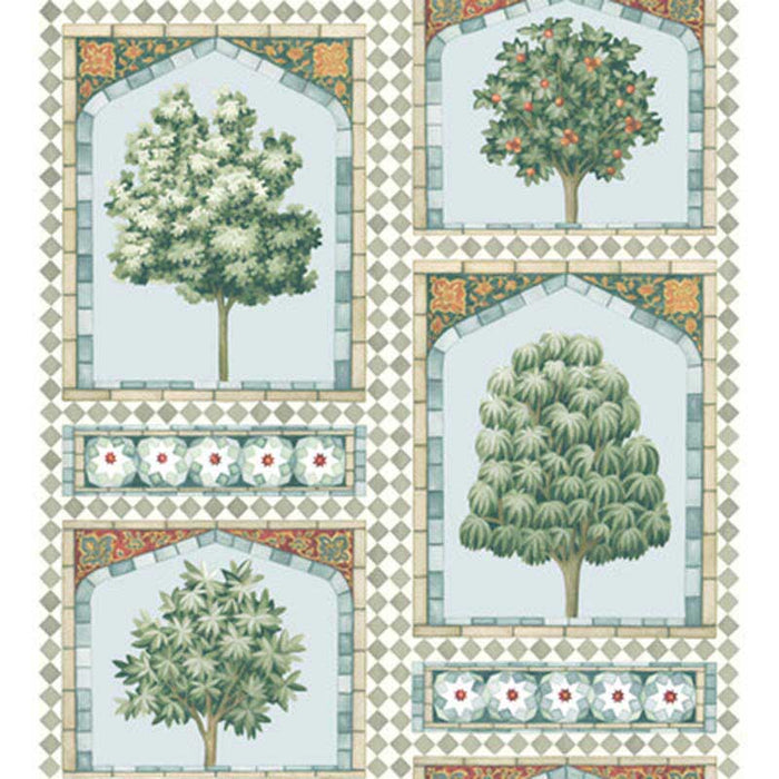 Cole & Son Sultan's Palace Print Room Blue & Duck Egg Wallpaper Sample 113/10030.CS.0