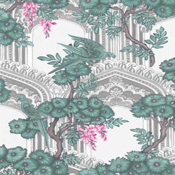 Cole & Son Babylon Teal & Pink Wallpaper Sample 113/13039.CS.0