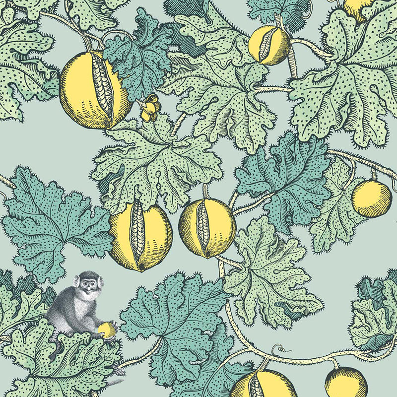 Cole & Son Frutto Proibito Seafoam & Lemon Wallpaper Sample 114/1002.CS.0