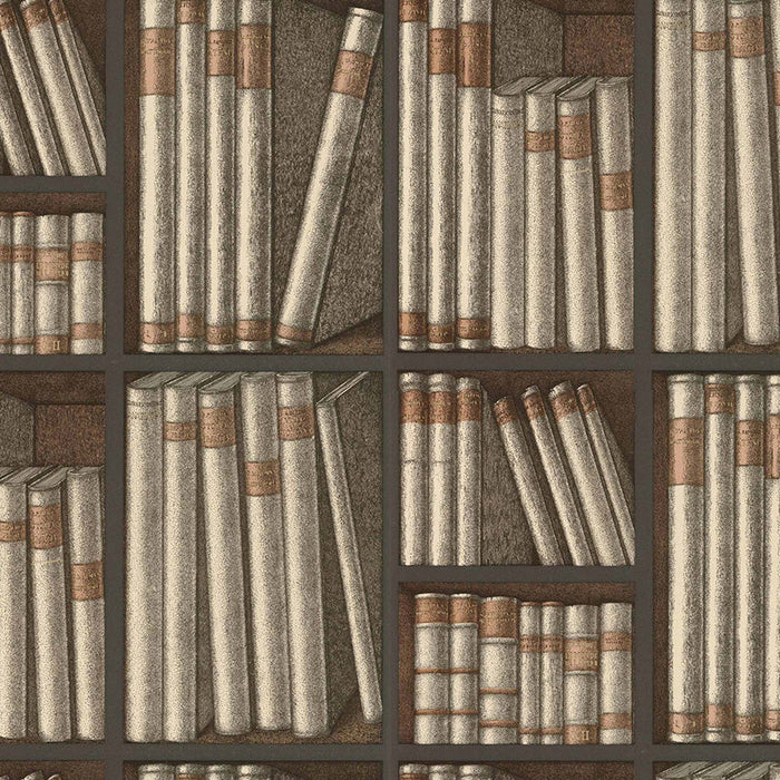 Cole & Son Ex Libris Oat/Charcoal Wallpaper Sample 114/15030.CS.0