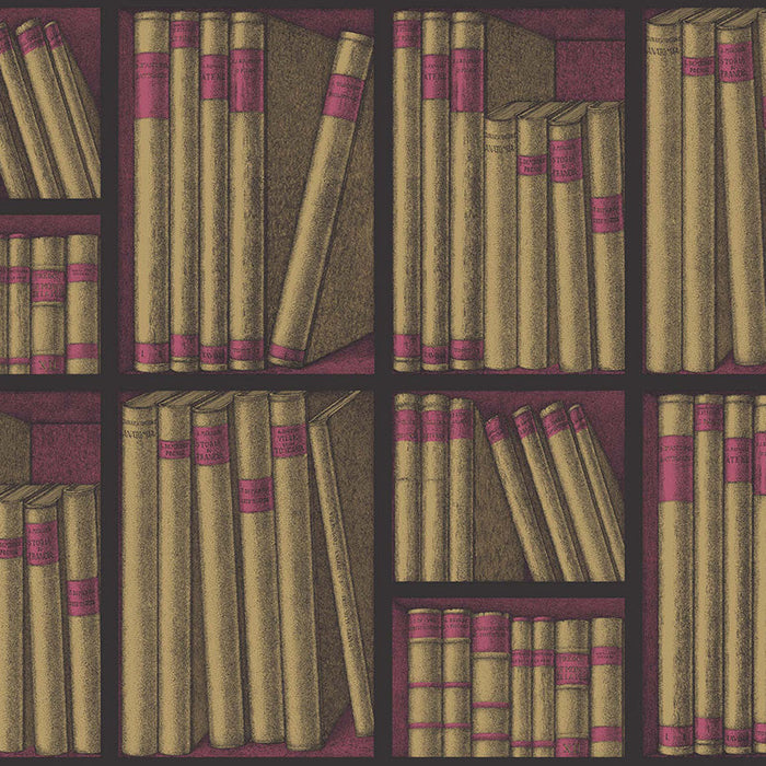 Cole & Son Ex Libris Gold/Magenta Wallpaper Sample 114/15031.CS.0