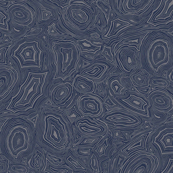 Cole & Son Malachite Midnight/Silver Wallpaper Sample 114/17034.CS.0