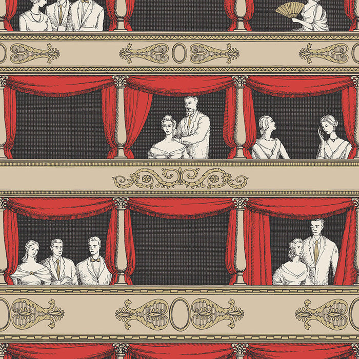 Cole & Son Teatro Linen/Rouge Wallpaper Sample 114/18037.CS.0