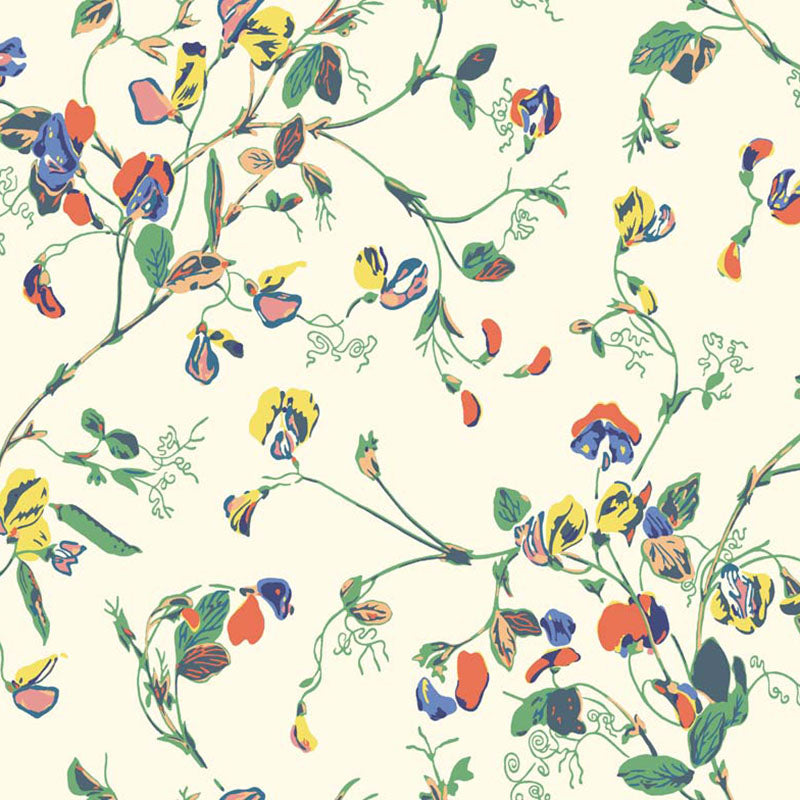 Cole & Son Sweet Pea Autumnal Mul/Crm Wallpaper Sample 115/11032.CS.0