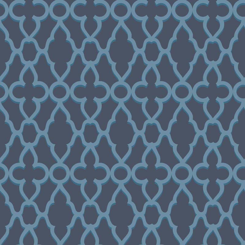 Cole & Son Treillage Cerulean/Midnig Wallpaper Sample 116/6024.CS.0