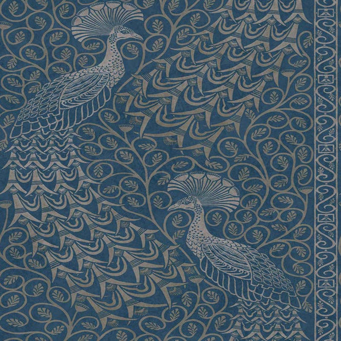 Cole & Son Pavo Parade Msilver/Denim Wallpaper Sample 116/8029.CS.0