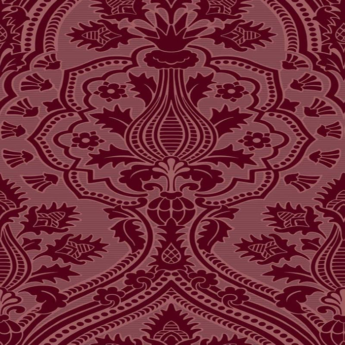 Cole & Son Pugin Palace Flock Claret Wallpaper Sample 116/9034.CS.0