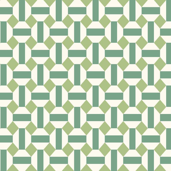 Cole & Son Alicatado Leaf Greens On Chalk Wallpaper Sample 117/12038.CS.0