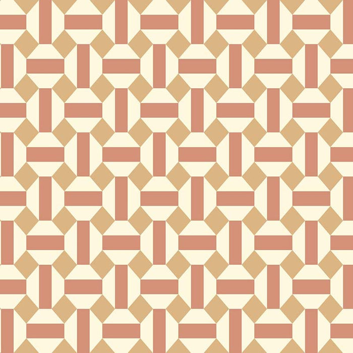 Cole & Son Alicatado Terracotta On Parchment Wallpaper Sample 117/12039.CS.0