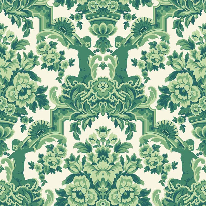 Cole & Son Lola Forest Greens On White Wallpaper Sample 117/13040.CS.0