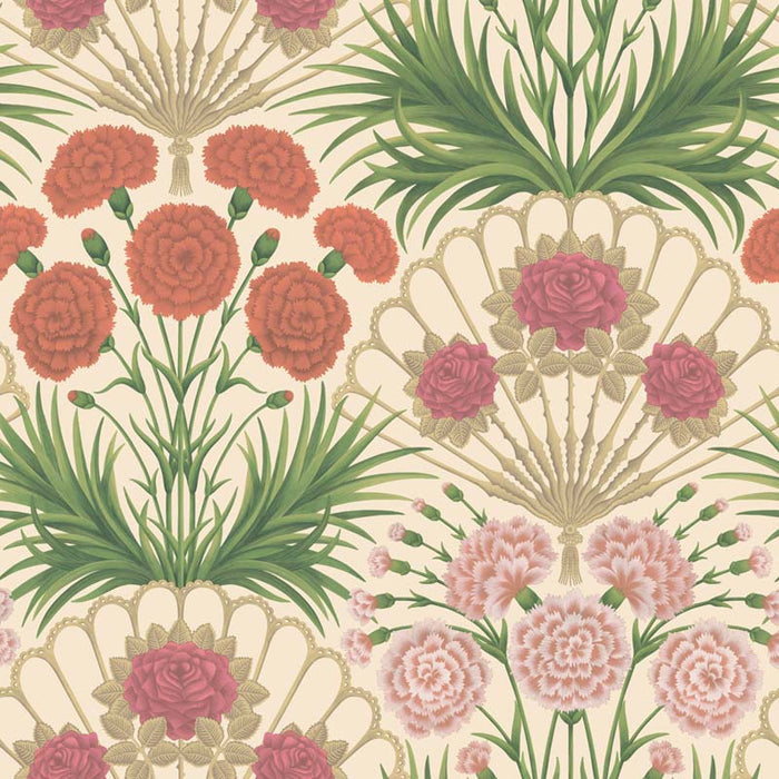 Cole & Son Flamenco Fan Fuchsia/Rouge/Metal Gld/Cream Wallpaper Sample 117/14045.CS.0