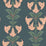 Cole & Son Angels Trumpet Coral & Viridian On Ink Wallpaper Sample 117/3009.CS.0