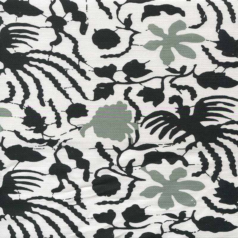 China Seas Seya Charcoal Grey White Fabric 117-38