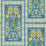 Cole & Son Triana Canary Yellow & China Blue On Teal Wallpaper Sample 117/5013.CS.0