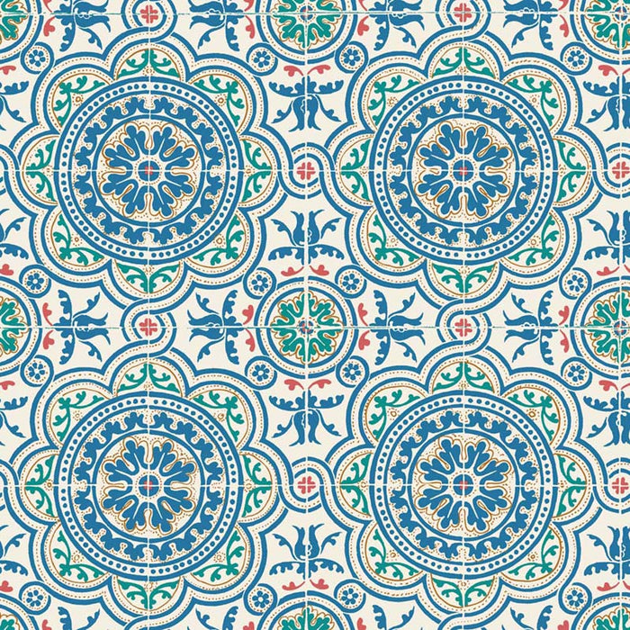 Cole & Son Piccadilly Denim & Rouge On Chalk Wallpaper Sample 117/8024.CS.0