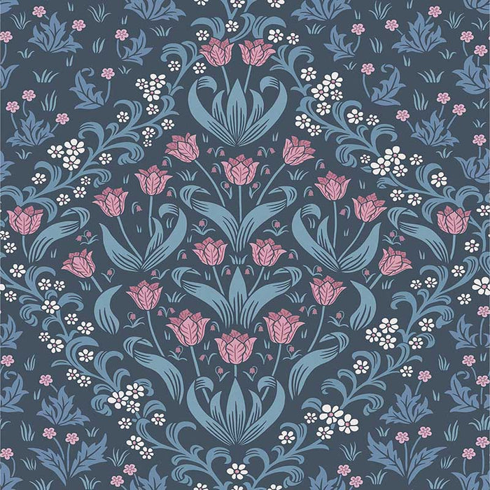 Cole & Son Tudor Garden Fs&Cblu/Midn Wallpaper Sample 118/2004.CS.0