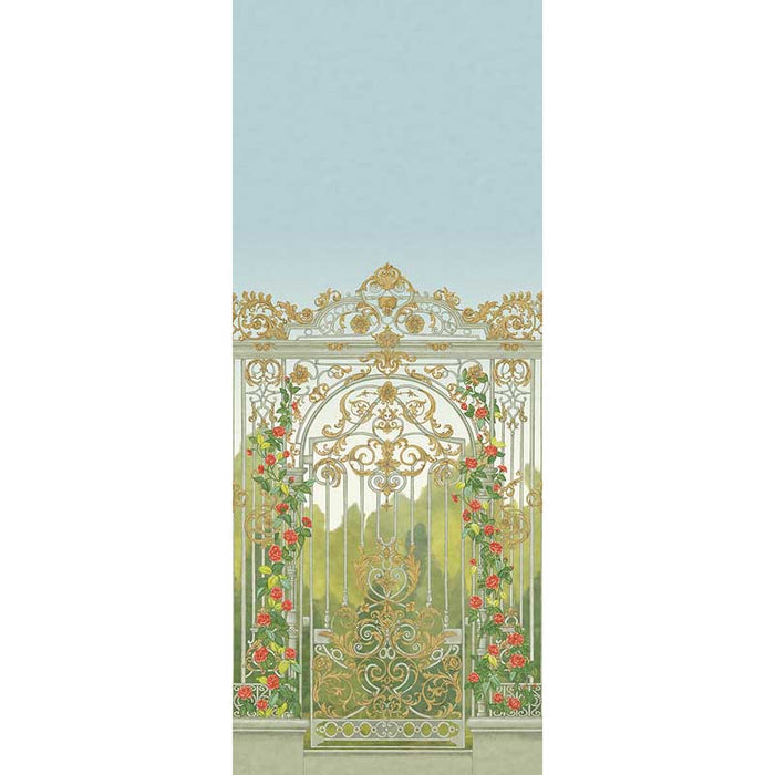 Cole & Son Tijou Gate Spring Green Wallpaper Sample 118/8017.CS.0