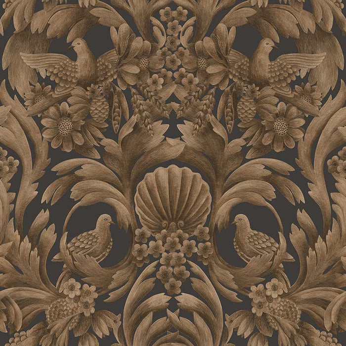 Cole & Son Gibbons Carving Mbrnz/Chr Wallpaper Sample 118/9018.CS.0