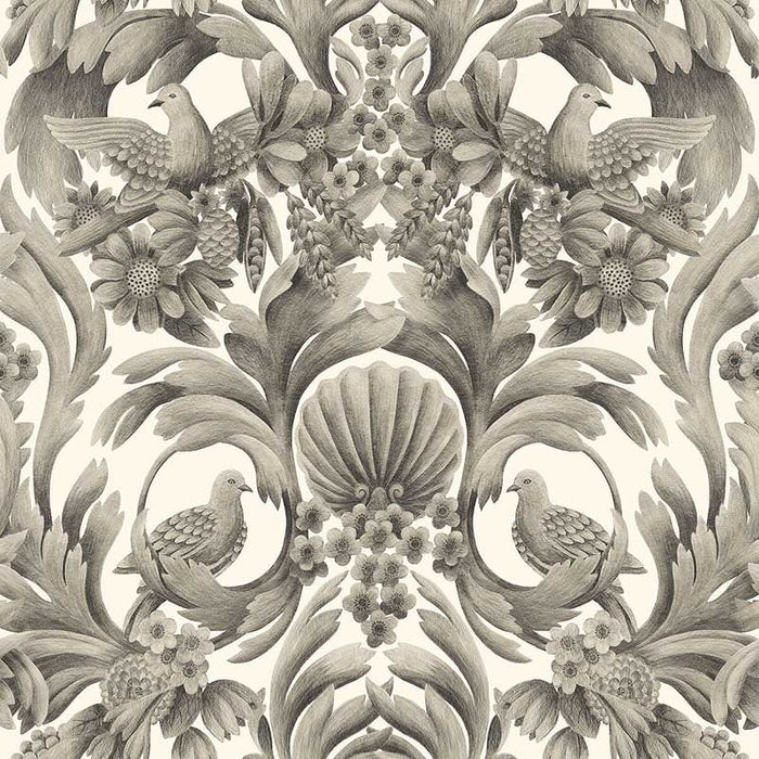 Cole & Son Gibbons Carving Soot/Ston Wallpaper Sample 118/9020.CS.0