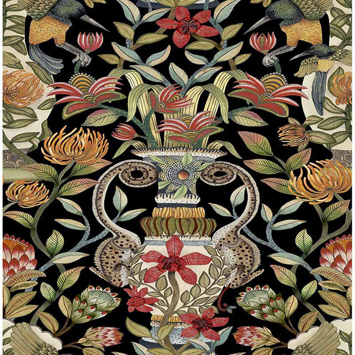 Cole & Son Protea Garden Olv&Rg/Blck Wallpaper Sample 119/10044.CS.0