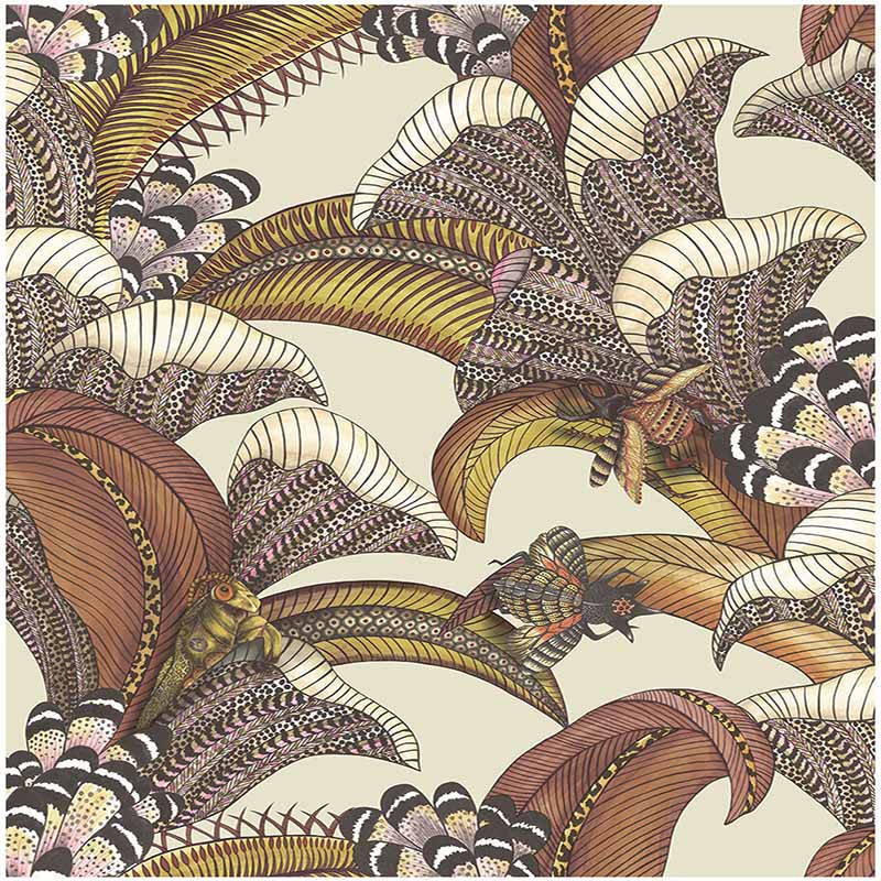 Cole & Son Hoopoe Leaves Crimson Wallpaper Sample 119/1004.CS.0