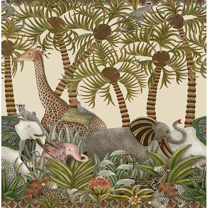 Cole & Son Letaba March Grasscloth Spgrn&Gngr/Crm Wallpaper Sample 119/11047.CS.0