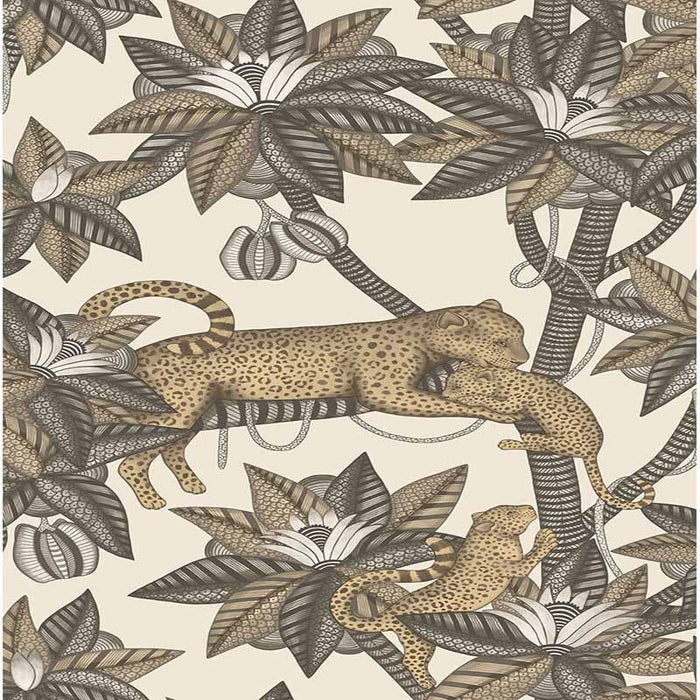 Cole & Son Satara Soot&Metgld/Linen Wallpaper Sample 119/3013.CS.0