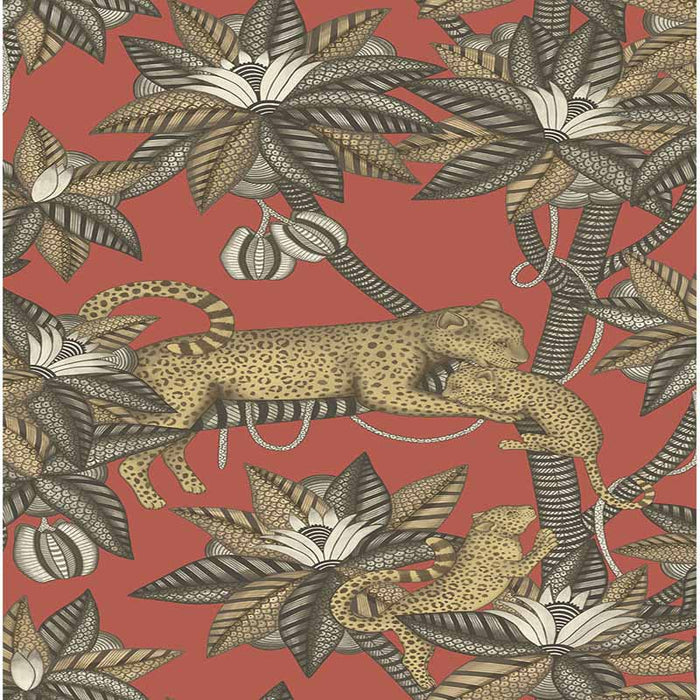 Cole & Son Satara Soot&Metgld/Rouge Wallpaper Sample 119/3014.CS.0