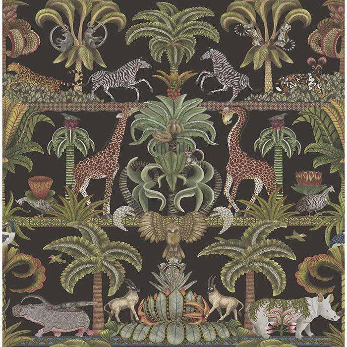 Cole & Son Afrika Kingdom Olvgrn&Spgrn/Bck Wallpaper Sample 119/5027.CS.0