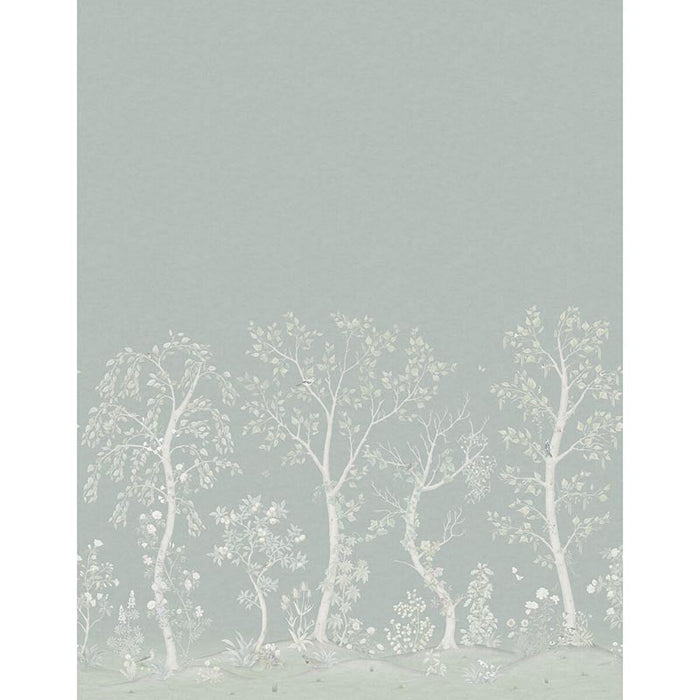 Cole & Son Seasonal Woods Jade / Sage Silk Wallpaper Sample 120/6020S.CS.0