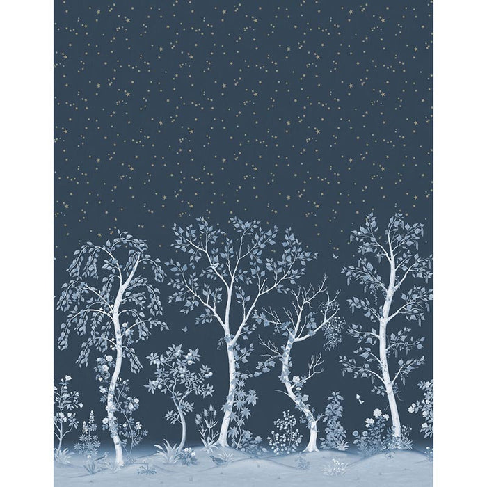 Cole & Son Seasonal Woods Midnight Wallpaper Sample 120/6025.CS.0