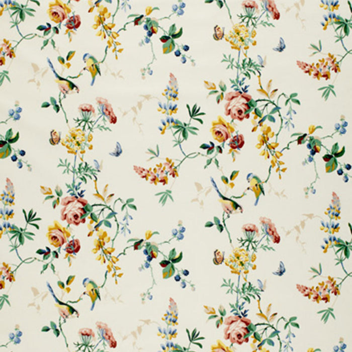 Schumacher Chickadee Floral Primary Fabric Sample 1235030