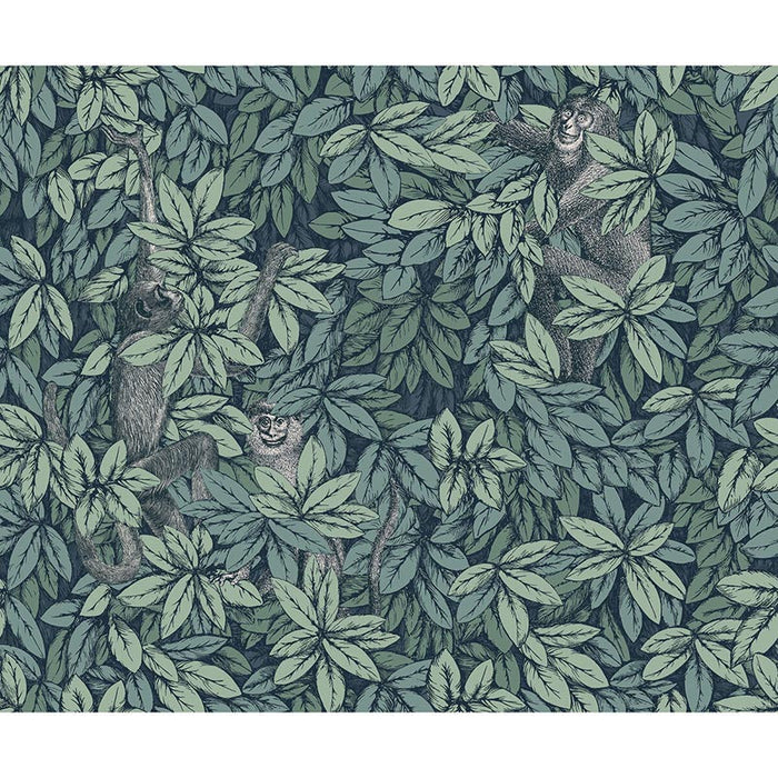 Cole & Son Foglie E Scimmie Viridian Wallpaper Sample 123/10046.CS.0