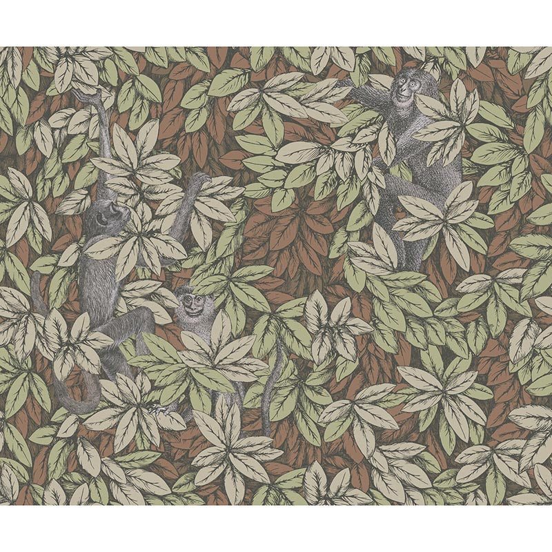 Cole & Son Foglie E Scimmie Orange Wallpaper 123/10047.CS.0