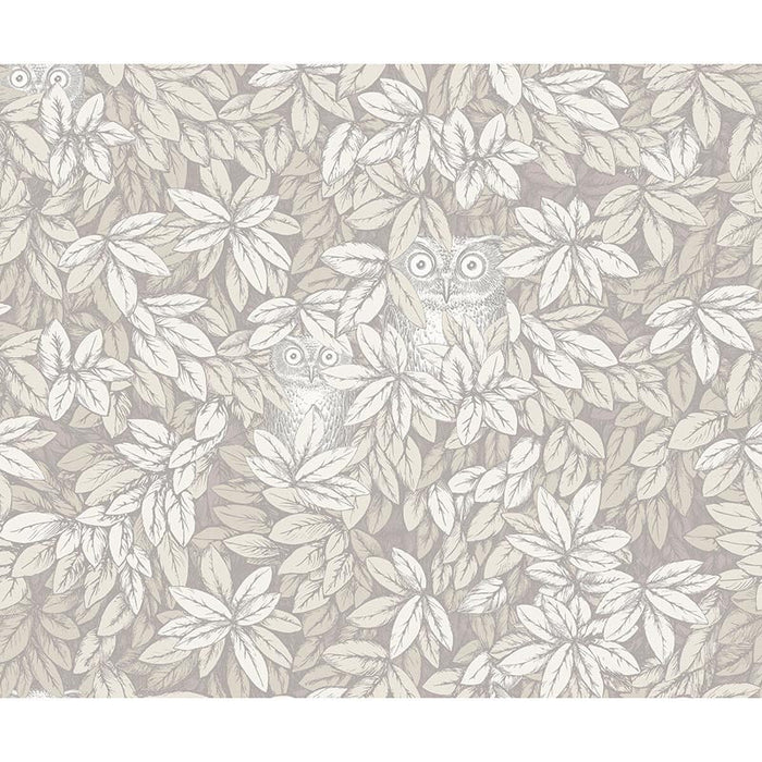 Cole & Son Foglie E Civette White Wallpaper Sample 123/11052.CS.0