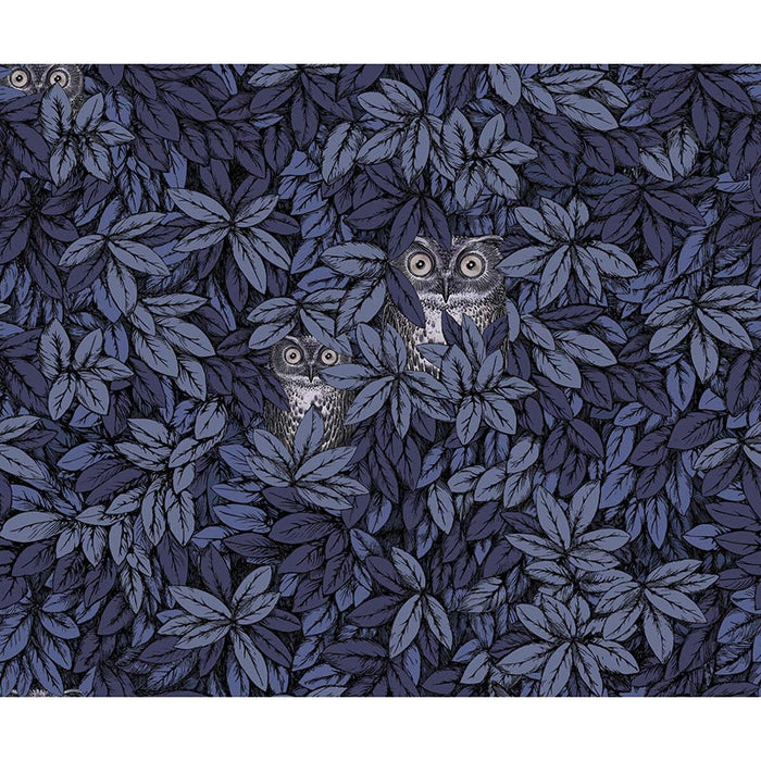 Cole & Son Foglie E Civette Midnight Wallpaper Sample 123/11053.CS.0