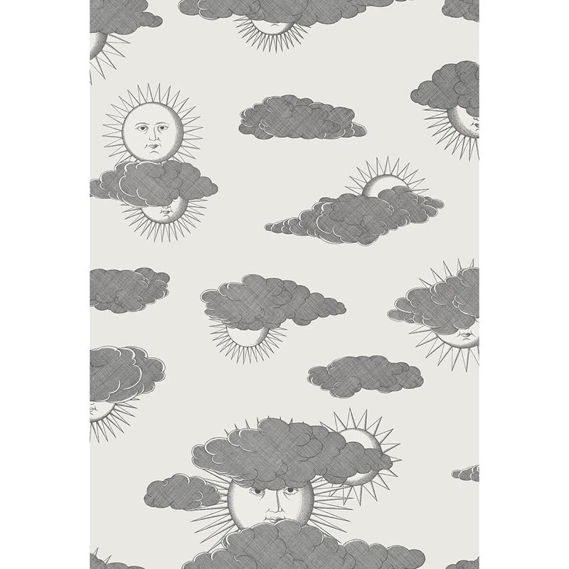 Cole & Son Soli E Nuvole Black White Wallpaper 123/2007.CS.0