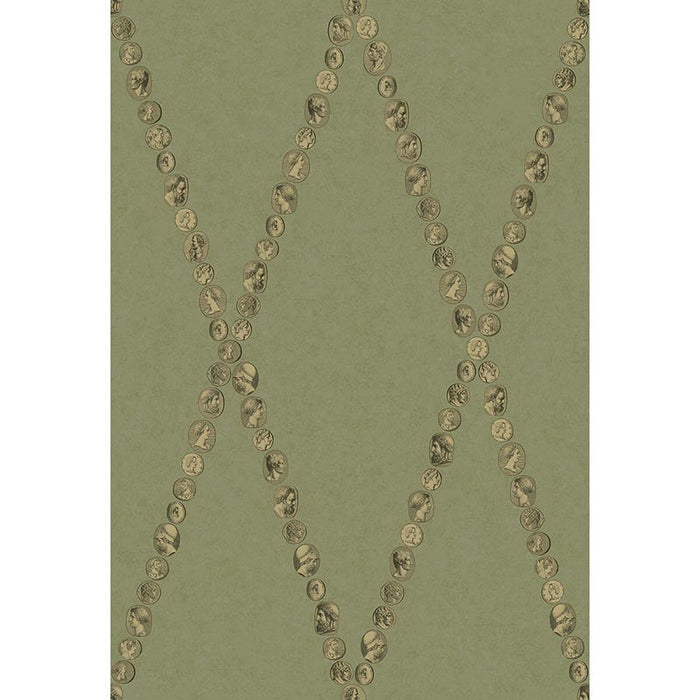 Cole & Son Cammei Olive Wallpaper Sample 123/4016.CS.0