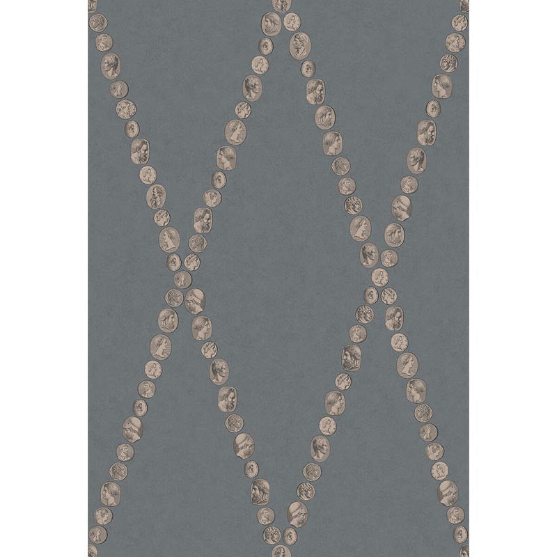 Cole & Son Cammei Slate & Rose Gold Wallpaper 123/4020.CS.0