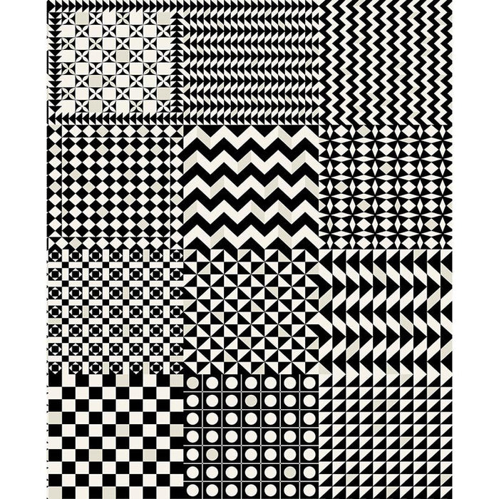 Cole & Son Geometrico Black & White Wallpaper Sample 123/7032.CS.0