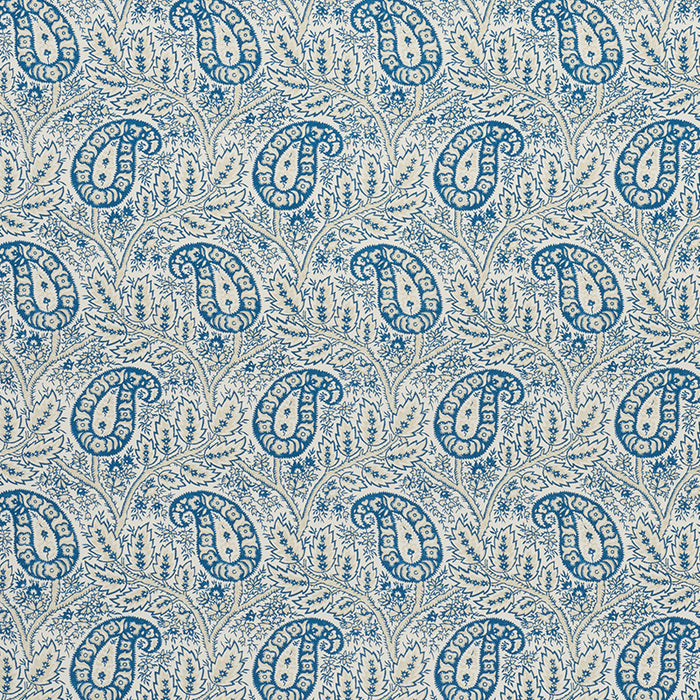 Schumacher Whittaker Paisley Indigo Fabric Sample 1297002