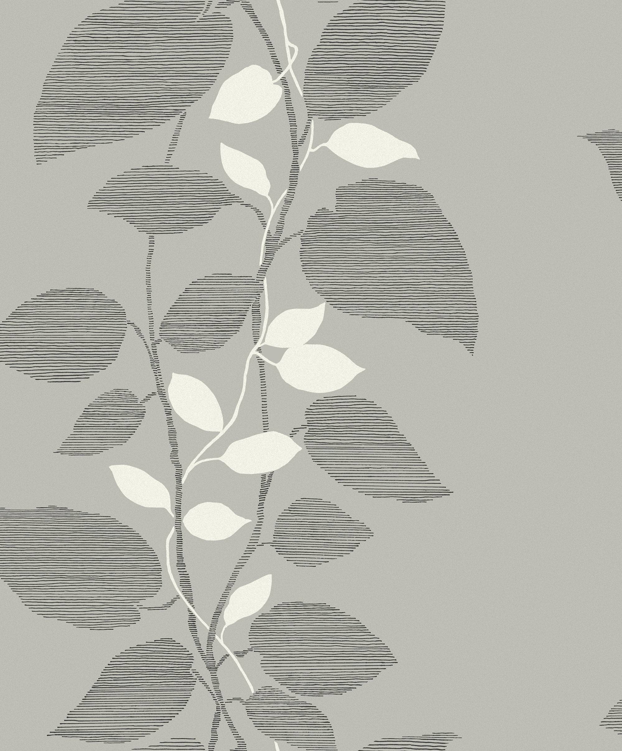 Seabrook Designs Leaves Grey Wallpaper 1303201