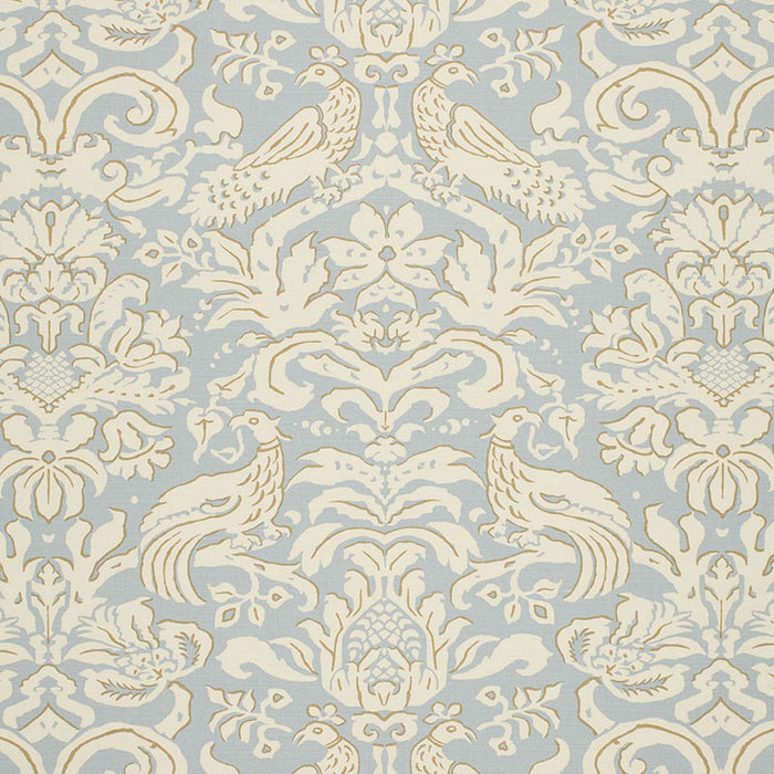 Schumacher Aldwyn Damask Robin's Egg Fabric 1328000