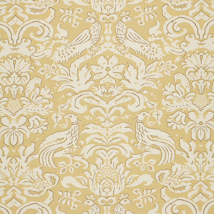 Schumacher Aldwyn Damask Buttercup Fabric 1328002