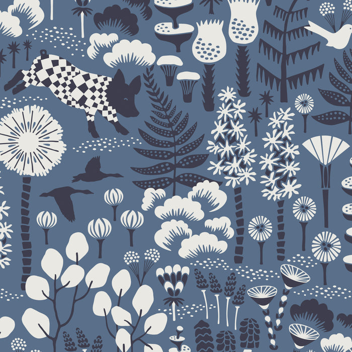 Schumacher Hoppmosse Blue Wallpaper 1453