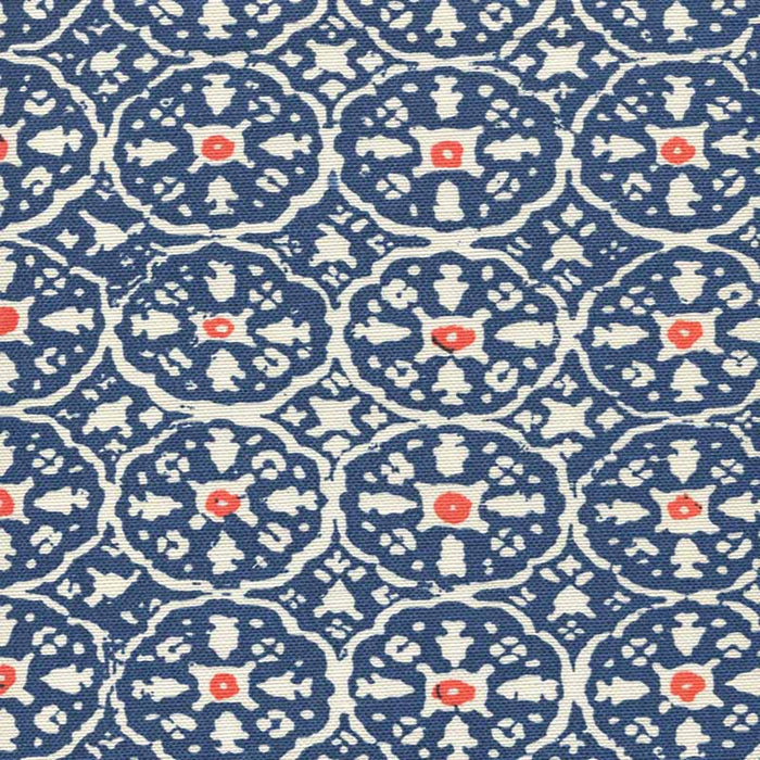 China Seas Nitik Ii New Navy Orange Fabric Sample 149-100