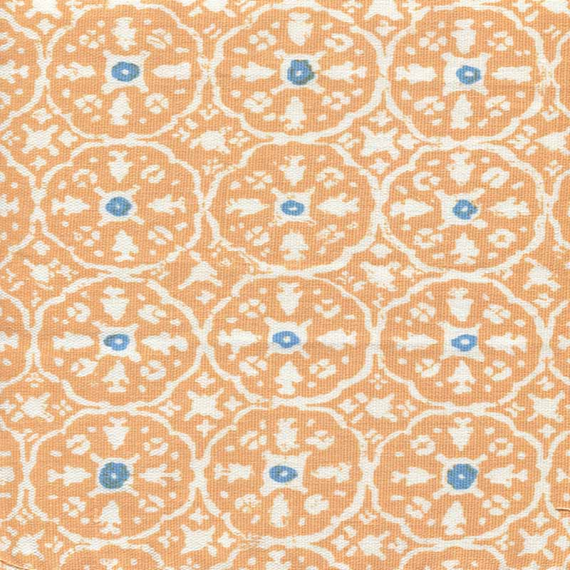 China Seas Nitik Ii Apricot Bali Blue Fabric 149-75