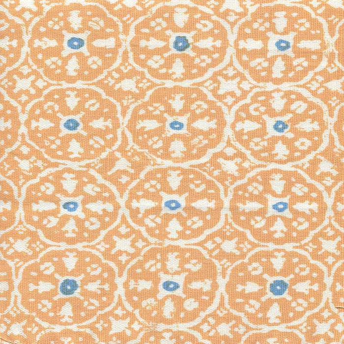 China Seas Nitik Ii Apricot Bali Blue Fabric Sample 149-75